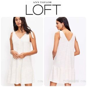 NWT LOFT Bow Strap Button Flounce Dress Sz XL $69.50!